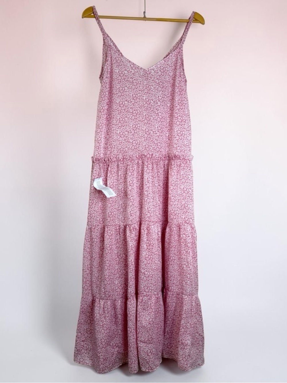 Topshop NWT Pink Floral Prairie Spring Tiered Maxi Slip Dress 4